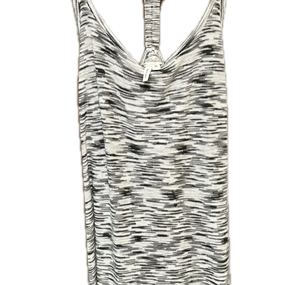 BCBG Black & White Strappy Tunic Tank Dress